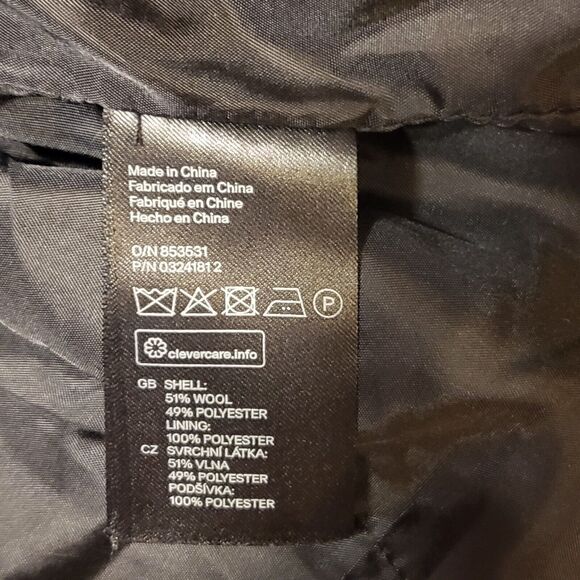 Divided H&M Wool Blend Jacket Asymmetrical Zip Moto Gray Womens 10 - Picture 3 of 13